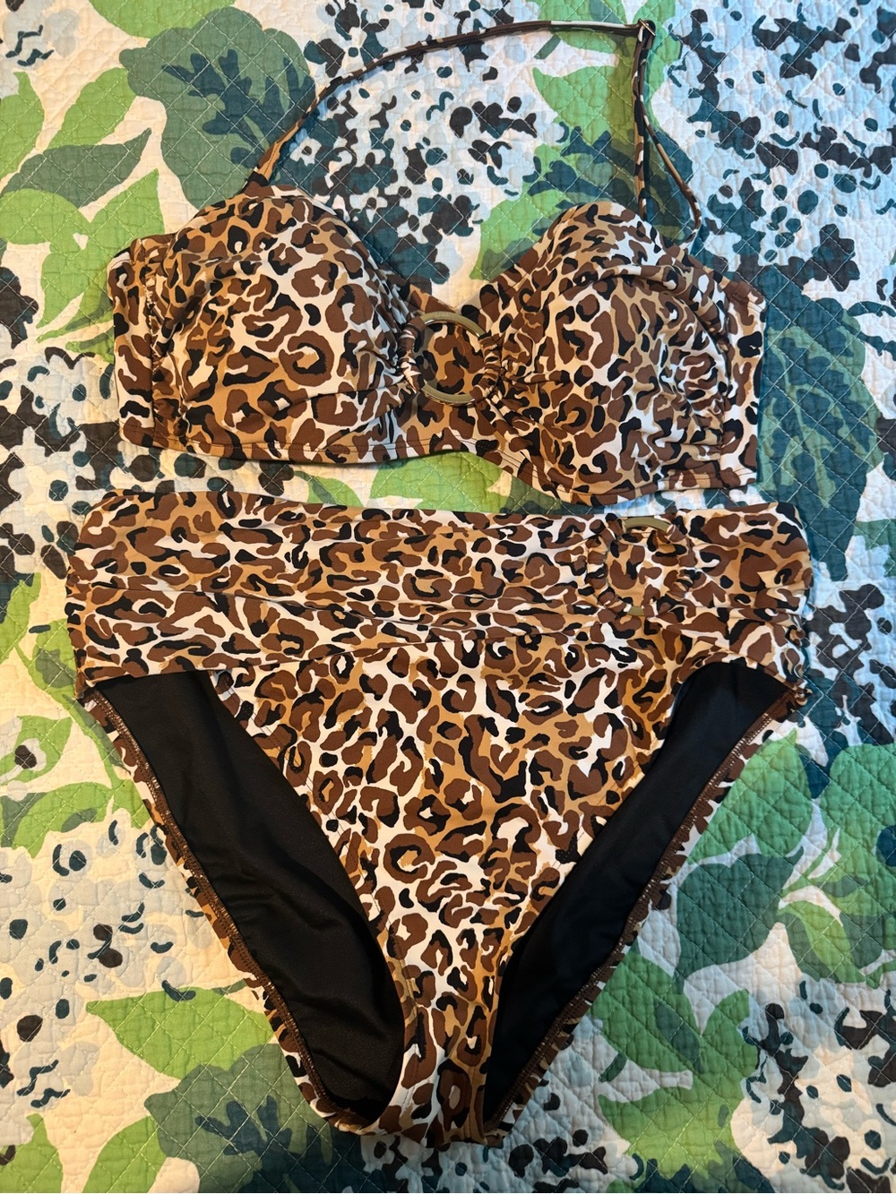 Lilly Pulitzer Leopard Print Bikini Set in Brown and Black